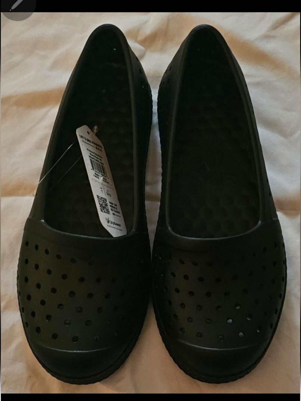 Perforated Black Espadrille Flats - Comfortable Slip-On